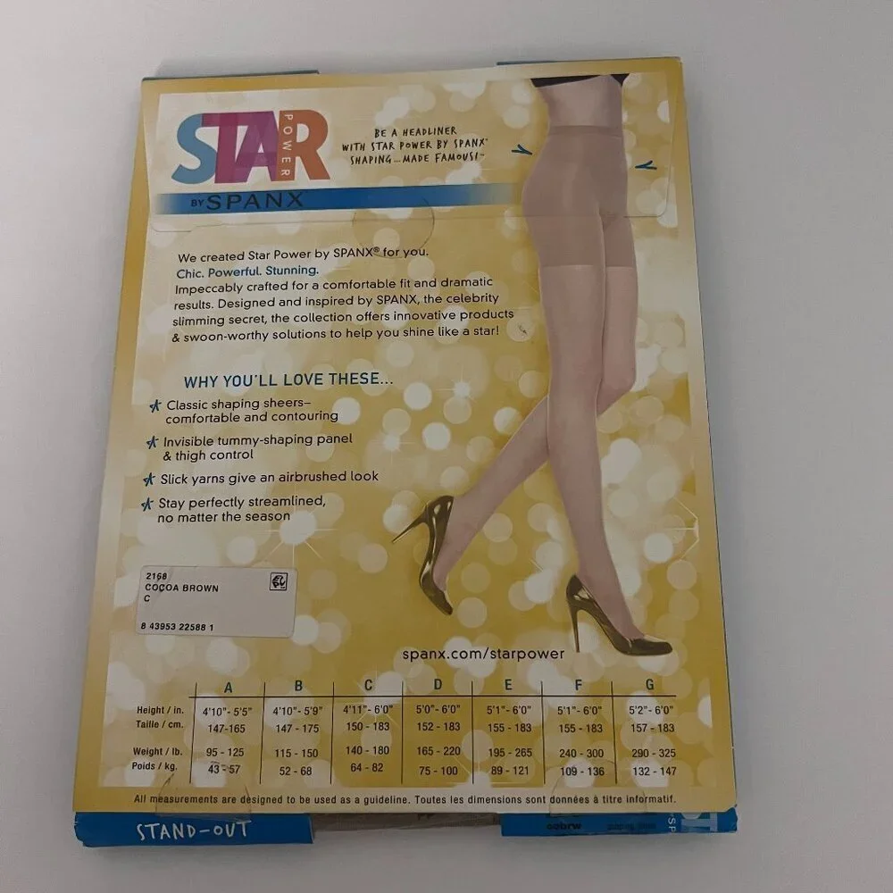 Star Power by Spanx Stand Out Shaping Sheers Brown Size C